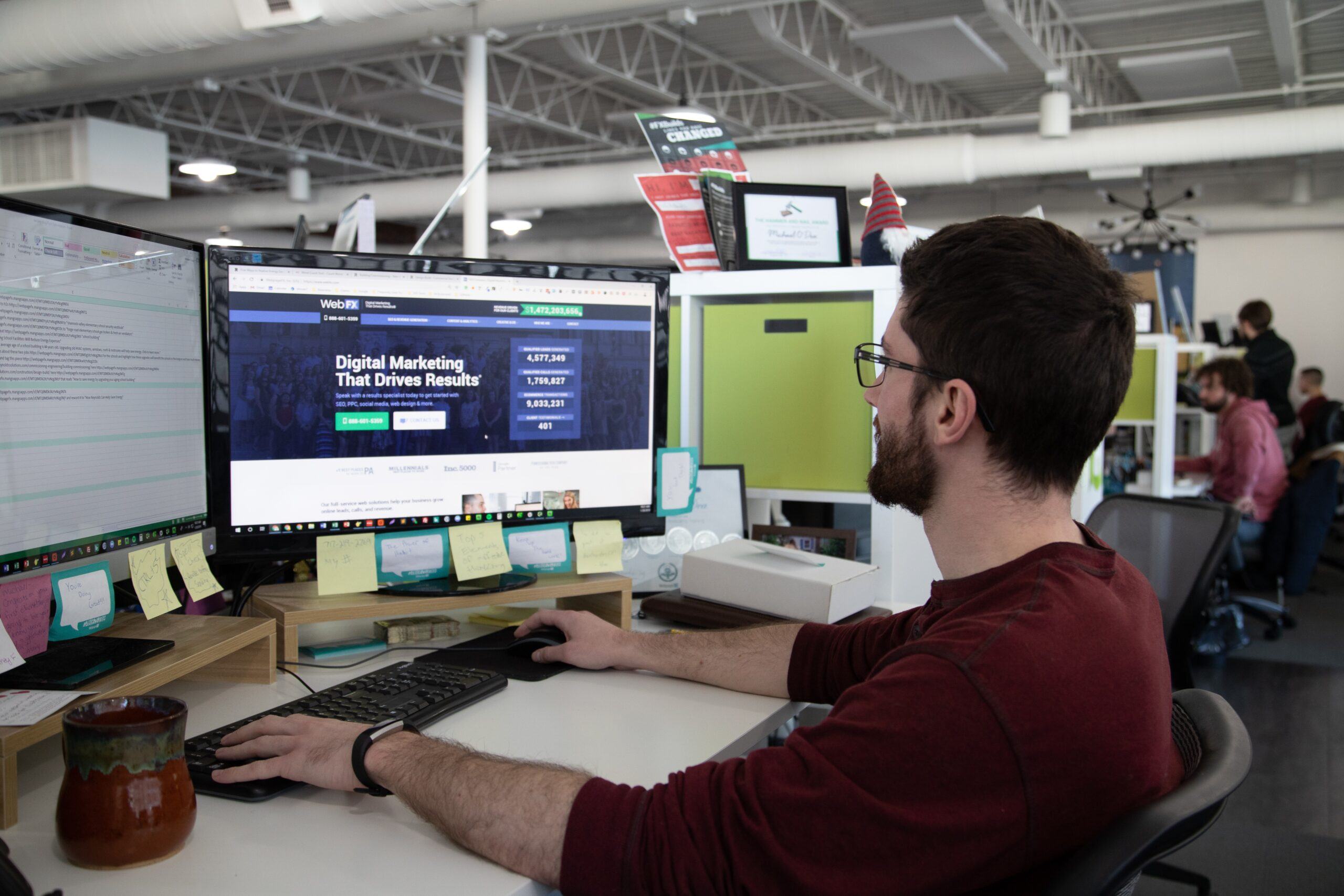 Webfx account manager at computer