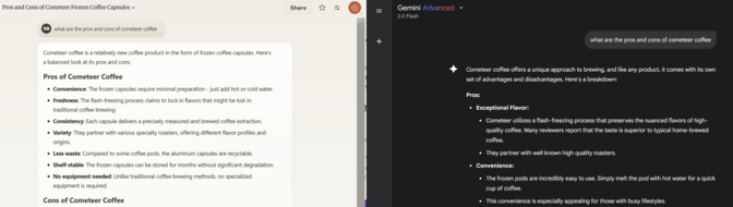 Same question, different responses on AI models