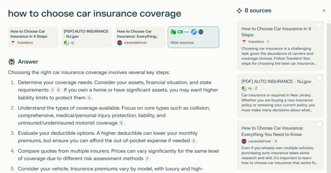 Answer example for search everywhere optimization in Perplexity